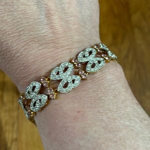 Jackie Kennedy Rhinestone and Pink Bracelet